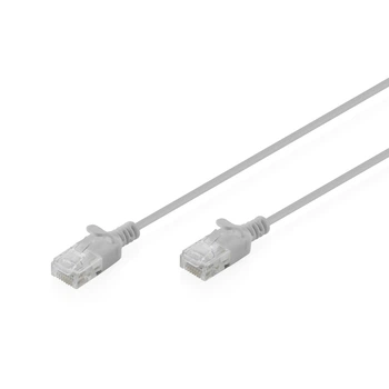 Патч-корд 3м, UTP, cat.6, Sliim, AWG 32/7, Cu, LSZH, grey Digitus (DK-1618-030S)