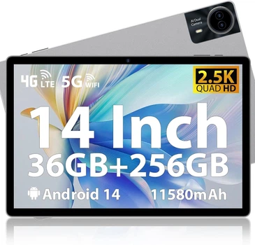 Планшет 14" 2.5K MAXLEGEN M621 12+24/256Gb 4G2-SIM 8 ядер Android 14 11580 mAh Серый (102056514) - Уценка