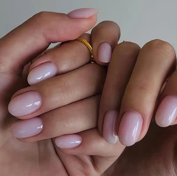 Накладні нігті Nail, молочний рожевий, мигдаль, короткі, 24 шт