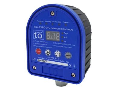 Реле давления электронное для насоса TOНАСОСИ 1.5 кВт 1/4" IP65 10.26.RS.PC-39L