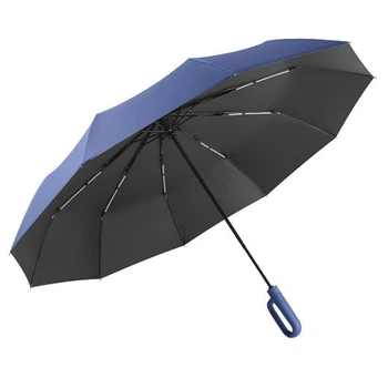 Зонт Lesko H448 Dark Blue полный автомат антиветер от дождя и солнца с ручкой карабином 10 спиц