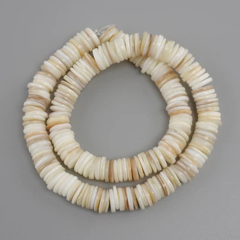 Бусины из ракушки Скафарка рондель, диаметр 10×1,5–2 мм, длина 38 см ± на нитке, ida9407
