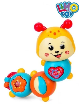 Детская развивающая игрушка Limo Toy погремушка гусеница с музыкой и подсветкой (HB 0045)