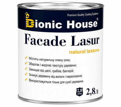 Фарба для дерева FACADE LASUR Bionic-House 2,8 л Безбарвний