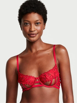 Бюстгальтер із кісточками мереживний Victoria's Secret 751102638 34B Червоний (1160715412)