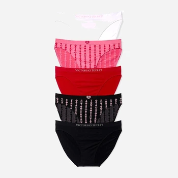 Набор трусиков слипов женских Victoria's Secret 616227062 S 5 шт Черный/Красный (1159862537)