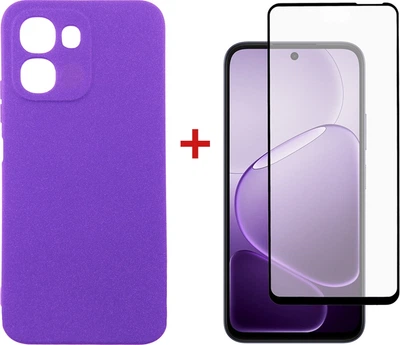 Чехол для смартфона OPPO A6x/A6k DENGOS Carbon Purple + защитное стекло (DG-KM-193)