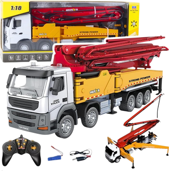 Betoniarka zdalnie sterowana Lean Toys Huina Concrete Pump Truck z pompą 1:18 27686 (5905991082071)