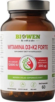 Kompleks witaminowy Biowen Witamina D3 + K2 Forte 60 kapsułek (5902906189061)