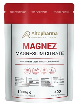 Magnez Alto Pharma Magnesium Citrate w proszku 1 kg (5903661237363)