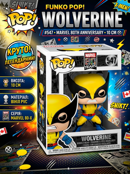 Фигурка Funko Pop Фанко Поп Марвел 80-х Фанко Поп Росомаха Marvel 80th Wolverine 10 см #547