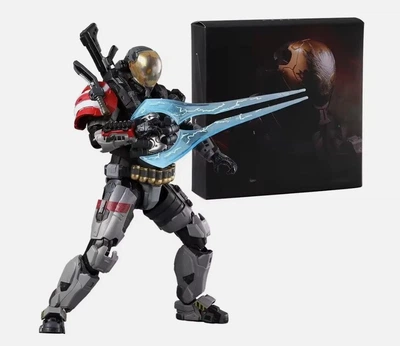 Коллекционная фигурка Emile-A239 Halo Reach 18 см – подвижная статуэтка Spartan Noble Team с Energy Sword и аксессуарами