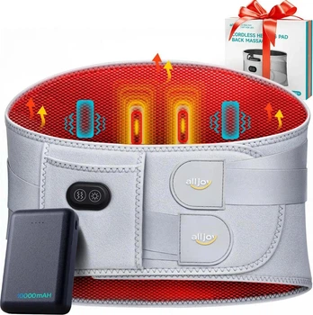 Масажний пояс ALLJOY AJHV2E10 з підігрівом вібрацією та акумулятором 10000 mAh сірий (SKU-104)