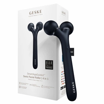 Електронний звуковий ролик для обличчя Geske Sonic Facial Roller 4 в 1 чорний