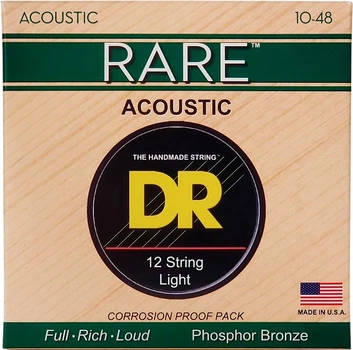 Струны для акустических гитар DR Strings Rare RPL-10/12 Acoustic Phosphor Bronze 10-48 12 шт (40795)
