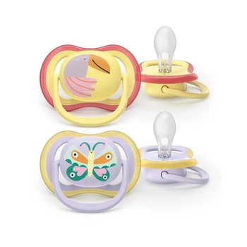 Пустушка Philips Avent 2 шт в футлярі Ultra Air силікон size 1 (0-6 m), purple/yellow
