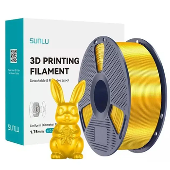 Філамент SUNLU PLA+ Silk Light Gold 1.75 мм 1 кг, шовковий світло-золотий пластик для 3D-принтера