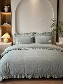 Комплект постільної білизни євро з покривалом 240х260 см Modern Stone Gray варена бавовна TC303376307
