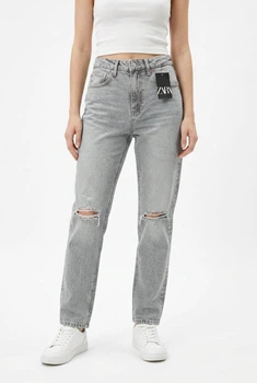 Серые джинсы для девушки Straight Leg Zara 158 см (12-13 лет)