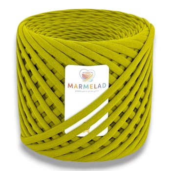 Трикотажная пряжа Мармелад 7-9 мм 0 м (полмоточка) Golden Green Золотисто-зеленый