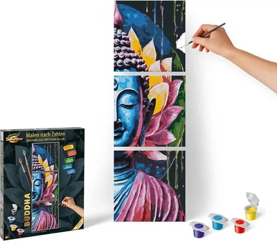 Картина за номерами Schipper Buddha триптих 40×120 см з акриловими фарбами преміальний набір Німеччина (SKU-300)