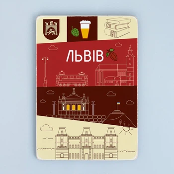 Дерев'яний постер А4 “Львів. Мінімалізм”