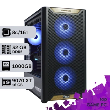 Игровой компьютер GamePC TOP #615 Ryzen 7 7800 X3D/32 GB/SSD 1TB/Radeon RX 9070 XT 16GB сборка для киберспорта современных игр стрима