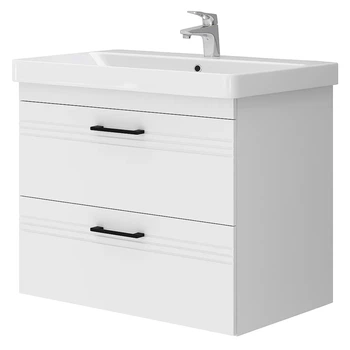Тумба с умывальником DEVIT Urbanis 80x65x46см подвесная белая 454080W