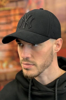 Чоловіча бейсболка Чорний Braxton "NY"із кашеміру