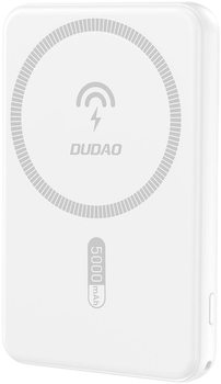 Powerbank Dudao K14S 5000mAh 20W USB-A / USB-C / Wireless White (6977196685721)