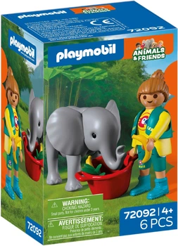 Конструктор Playmobil Animals and Friends Zoo: Слоненя та доглядач 6 деталей 72092 (4008789720924)