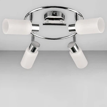 Люстра потолочная Light House SH-20627/4 CR 480*480*170 E14 хром, плафоны белые