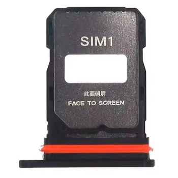 Держатель SIM-карты Xiaomi Redmi Note 15 Pro, С разъемом на карту памяти, Черный - 734976