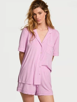 Піжама (шорти + сорочка) Modal-Cotton Shоrt Pajama Set Victoria's Secret M Бузковий (27226053)