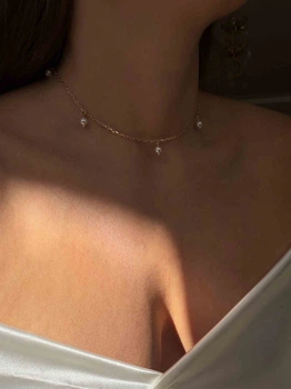 Золотая цепочка с жемчугом 5559