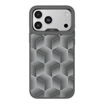 Чохол Premium Kajsa Splendid Collection 3D Cube Pattern with MagSafe для iPhone 17 Pro Max Grey O-Ring