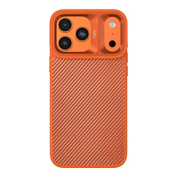 Чохол Premium Kajsa Glamorous Collection Straw Mat Pattern with MagSafe для iPhone 17 Pro Max Orange Plus B-Ring