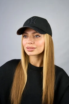 Жіноча зимова бейсболка Чорний Braxton"NY"зі шкіряним козирком