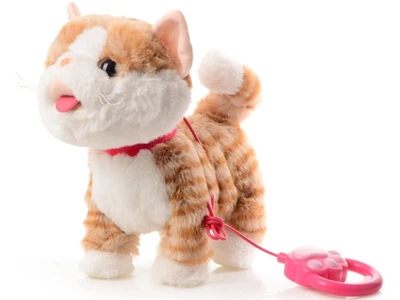 Мягкая интерактивная игрушка Котик Симба на поводке, CJ-4857160
