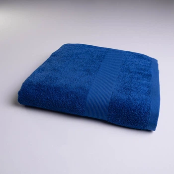 Банное махровое полотенце с бордюром GM Textile 70х140см 400г/м2 (Синий)