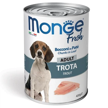 MONGE DOG FRESH паштет для собак с форелью 400г (70014496)
