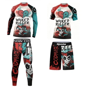 Wicked Roller 4в1 - Мужской компрессионный спортивный комплект (рашгард, футболка, легинсы, шорты) - XXL