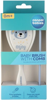 Щетка для волос Canpol babies Cute animals Жесткая с расческой (2/419_blu)