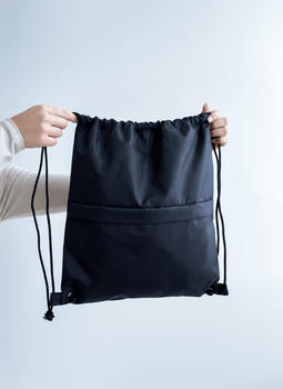 Lavasta Factory Плоский рюкзачок на шнурках для промо, 35 см × 40 см, плащівка, оксфорд, чорний