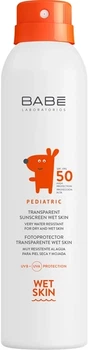 Дитячий сонцезахисний спрей SPF 50+ прозорий водостійкий з матувальним ефектом Babe Laboratorios Pediatric 200 мл