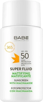 Солнцезащитный супер флюид SPF 50 с матирующим эффектом для всех типов кожи BABE Laboratorios 50 мл