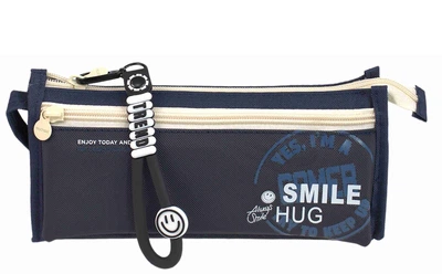 Пенал-гаманець 26757S Smile, 1 відділення, з кишенею, 22х6х10см, поліестер, в пакеті (8591662267570) Синій