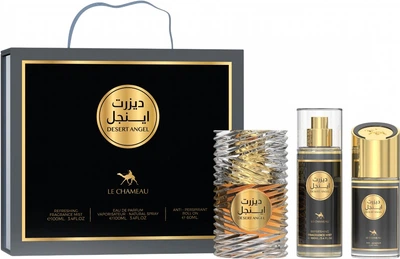 Подарунковий набір унісекс Le Chameau Desert Angel Gift Set 3 in 1 Туалетна вода 100 мл + Парфумований міст 100 мл + антиперспірант 60 мл (6294021906272)