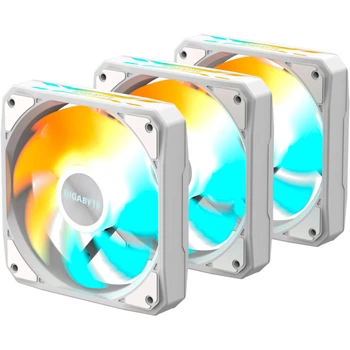 Комплект корпусних вентиляторів Gigabyte EZ Chain Fan 120 Ice PWM 3 шт. 120 мм 2200 об/хв White (GP-GBT EZFAN1203 ICE)