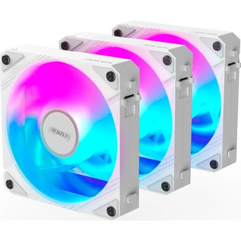 Комплект вентиляторів для корпусу Gigabyte Aorus EZ Chain Fan 120 Ice PWM 3 шт 120 мм 2000 об/хв White (GP-ECFAN1203 ICE)